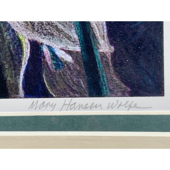 Vtg Fine Art Litho Print "Yucca Flowers" Signed By Mary Hansen Wolfe - Picture 4 of 10